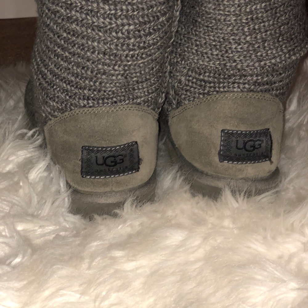 Gray Knit UGG Boots